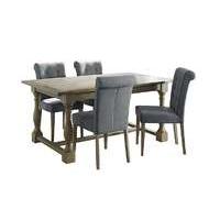 Pierre Extending Dining Table and 4 Upholstered Dining Chairs