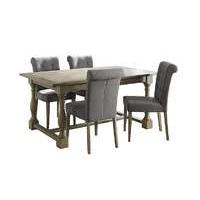 pierre extending dining table and 4 upholstered dining chairs