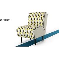 Piccadilly Accent Chair, Sulphur and Grey Print