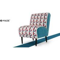 Piccadilly Accent Chair, Ruby and Teal Print