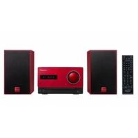 pioneer xcm35r hi fi micro system in red