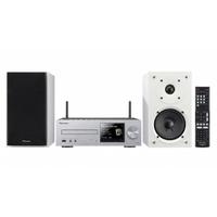 pioneer xhm72sw micro system in silver with glossy white speakers