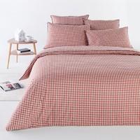 pink tie print cotton percale duvet cover