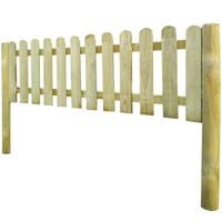 picket fence 6 m long with posts 60 cm high wood