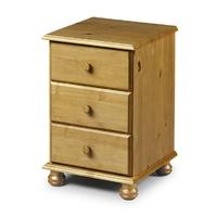 pioneer solid pine 3 drawer bedside table