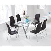 piazzo 160cm glass dining table with calgary chairs