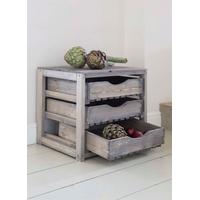 Pine Vegetable Storage Unit with 3 Drawer