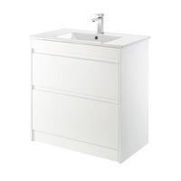 piero gloss white vanity unit and basin