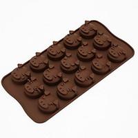 Pig Cute Face Silicone Mold 15 Even Holes Diy Chocolate Biscuit Cake Mini D-305 5Pcs