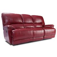 Pippa 3 Seater Leather Reclining Sofa Red