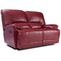 Pippa 2 Seater Leather Reclining Sofa Red