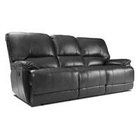 Pippa 3 Seater Leather Reclining Sofa Black