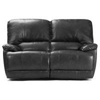 Pippa 2 Seater Leather Reclining Sofa Black