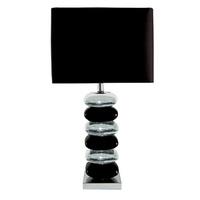 Pillow Stack Chrome and Black Table Lamp
