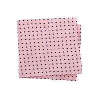 Pink With Navy Dot 100% Silk Pocket Square
