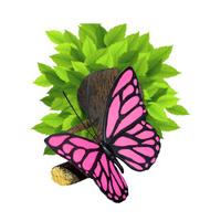 pink butterfly 3d led wall light