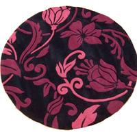 Pink Damask Round Rug Banbury Circle