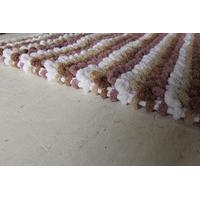 pink striped cotton bath mats pom pom 50cm x 50cm 50cm x 80cm