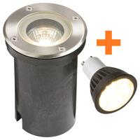 Pillar 3.5W LED Round Buried Uplighter Steel IP65 345LM - 33121P