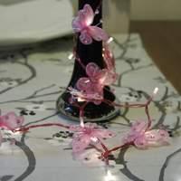 pink coloured led string lights butterfly garland