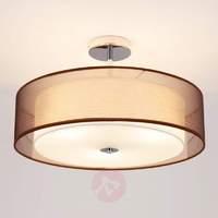 Pikka LED ceiling light with a brown lampshade