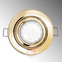 pivotable rotatable recessed light in gold