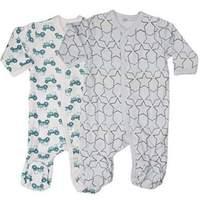 Pippi Baby Boys Nightsuit W/F Buttons 2 Pack Pyjama Set Light Blue 92 cm