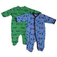 Pippi Baby Boys Nightsuit W/F Buttons 2 Pack Pyjama Set Blue (Dark Navy) 86 cm