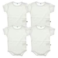 Pippi Unisex Baby Body Short Sleeve AO Printed 4 Pack Blouse White 80 cm