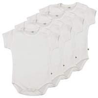 Pippi Unisex Baby Body Short Sleeve AO Printed 4 Pack Blouse White 98 cm