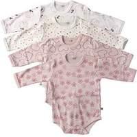 Pippi Baby Girls Body AO Printed 4 Pack Long Sleeve T-Shirt Pink (Ligthrose) 62 cm