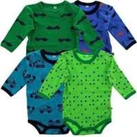 Pippi Baby Boys Body Long Sleeve AO Printed 4 Pack Polo Shirt Blue (Dark Navy) 92 cm