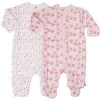 Pippi Baby Girls Nightsuit W/F Buttons 2 Pack Sleepsuit Pink (Ligthrose) 62 cm