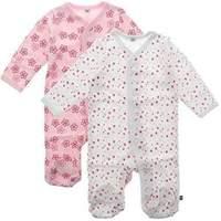 Pippi Baby Girls Nightsuit W/F Buttons 2 Pack Sleepsuit Pink (Ligthrose) 56 cm