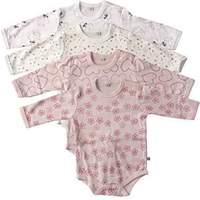 Pippi Baby Girls Body AO Printed 4 Pack Long Sleeve T-Shirt Pink (Ligthrose) 68 cm
