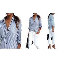 Pin Striped Blue and White Shirt - 4 Sizes