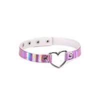 Pink Holographic Heart Ring Choker