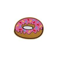 pink donut iron on woven patch