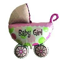 Pink Baby Carriage Metallic Balloon