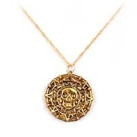 Pirates Of The Caribbean Aztec Alloy Movie Pendant Necklace(Golden, Coppery)(1 Pc)