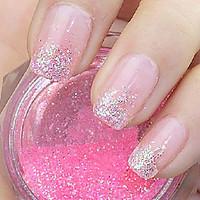 pink glitter powder nail art decorations