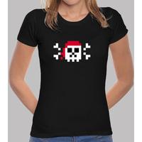 pirate skull pixel art. woman