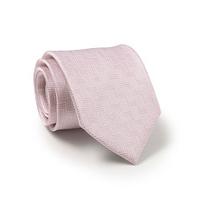 Pink White Basket Weave Silk Tie - Savile Row