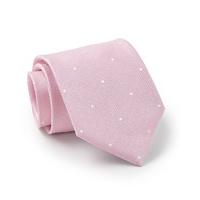 pink textured spot silk tie savile row