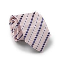Pink Textured Stripe Silk Tie - Savile Row