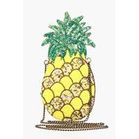 Pineapple Embellished Cross Body Bag - yellow