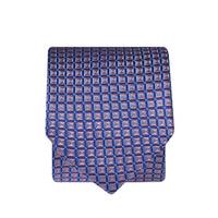 Pink Square With Blue Check 100% Silk Tie