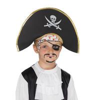 Pirate Captain Hat Black with Skull & Crossbones