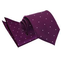 pin dot purple tie 2 pc set