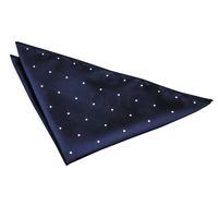 pin dot navy blue handkerchief pocket square